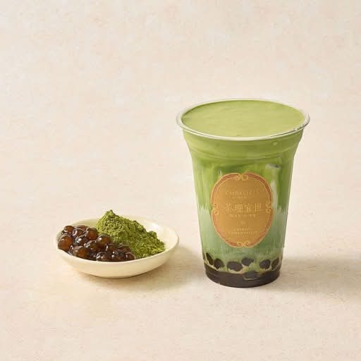 特浓抹茶与白Matcha Latte with Brown Sugar Bubbles